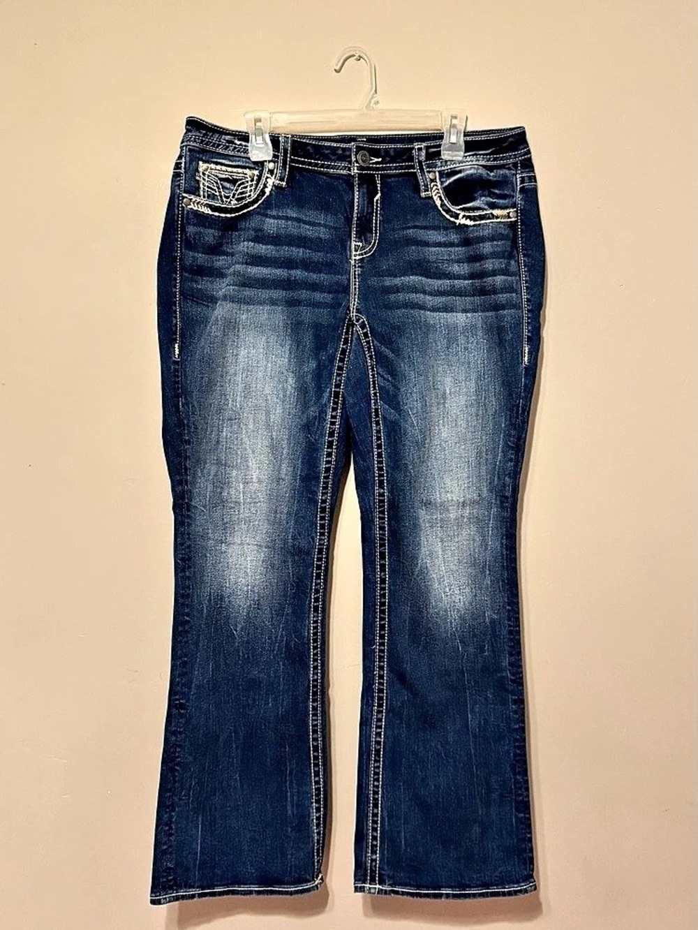 VIGOSS Heritage Fit Boot Cut Boot Cut Jeans Blue Waist 14 Length 32